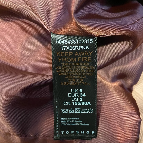 NWT Topshop Suiting Blazer in Mauve - Picture 9 of 10